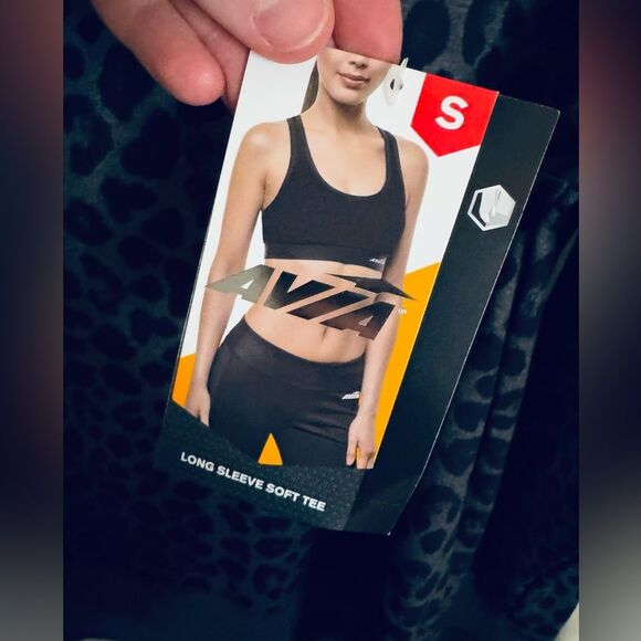 AVIA NWT black & gray leopard print longsleeve size small - Picture 5 of 8